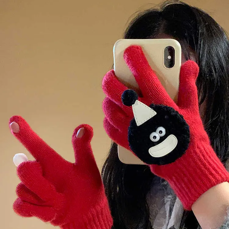 CARTELO Polyester Knit Gloves Unisex Gift Box Set-11