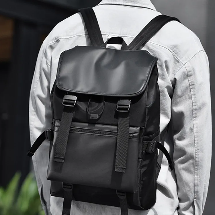 CARTELO Oxford Backpack Laptop Bag Backpack Unisex Black-3