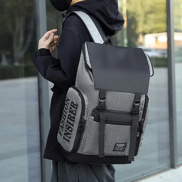 CARTELO Oxford Portable Backpack Laptop Bag Regular Unisex Black-2