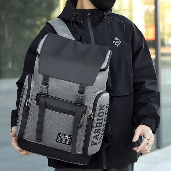 CARTELO Oxford Portable Backpack Laptop Bag Regular Unisex Black-5