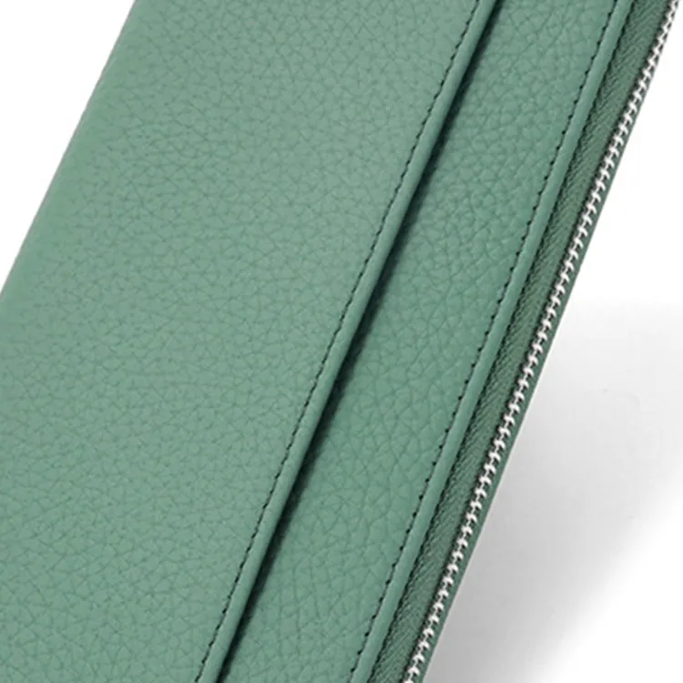 CARTELO Top Grain Cow Leather Multiple Card Slots Clutch Wallet Regular Unisex Black/Light Green/Light Blue/Pink/Gray-2