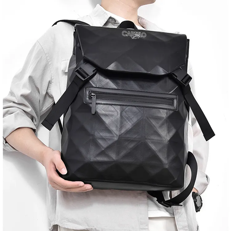 CARTELO Polyester Backpack Travel Bag Laptop Bag Backpack Regular Unisex Black-1