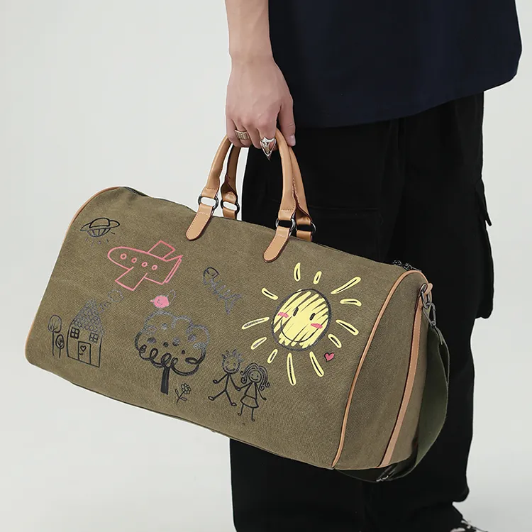 CARTELO Polyester With Canvas Portable Crossbody Bag, Travel Bag Unisex Multicolor-8