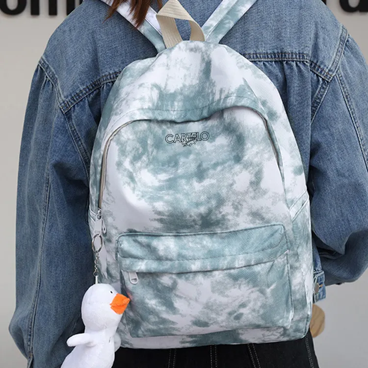 CARTELO Nylon Portable Backpack Travel Laptop Bag Backpack Medium Size Unisex Gray/Green Pink Sky Blue-10