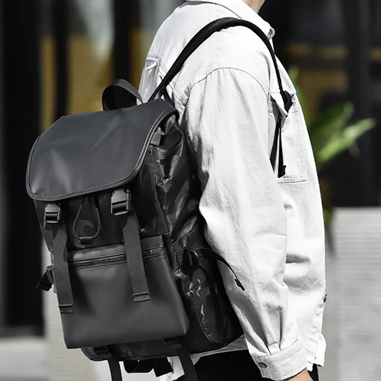 CARTELO Oxford Backpack Laptop Bag Backpack Unisex Black-4