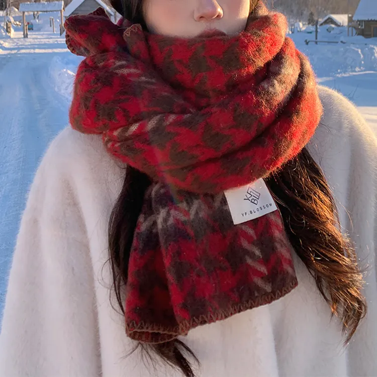CARTELO Faux Cashmere Knit Scarves Unisex-2