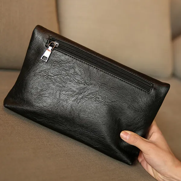CARTELO Cow Leather Clutch Wrist Bag Regular Men's Black-7