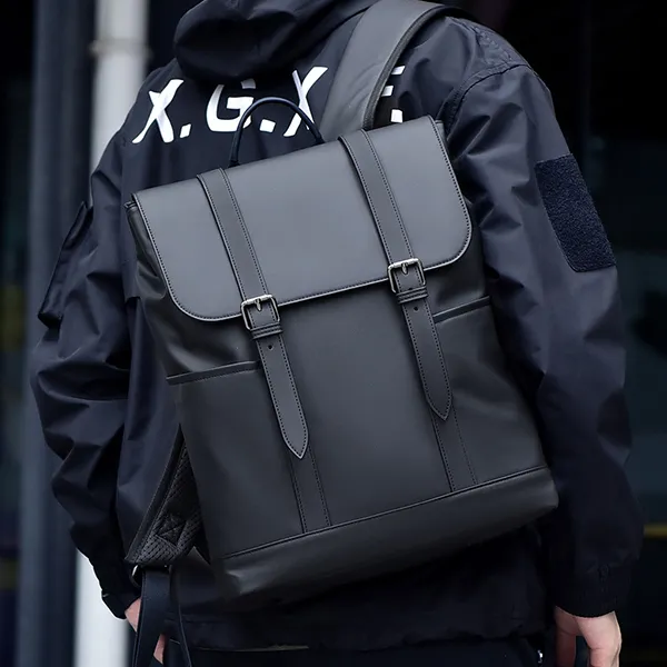 CARTELO PVC Commuter Backpack Large Size Unisex Black-7