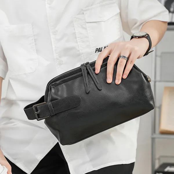 CARTELO PVC Clutch Handheld Bag Briefcase Cell Phone Pouch Regular Unisex Black-5