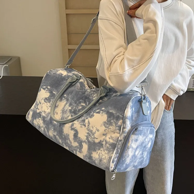 CARTELO Polyester Travel Bag Unisex Gray/Blue/Pink-10