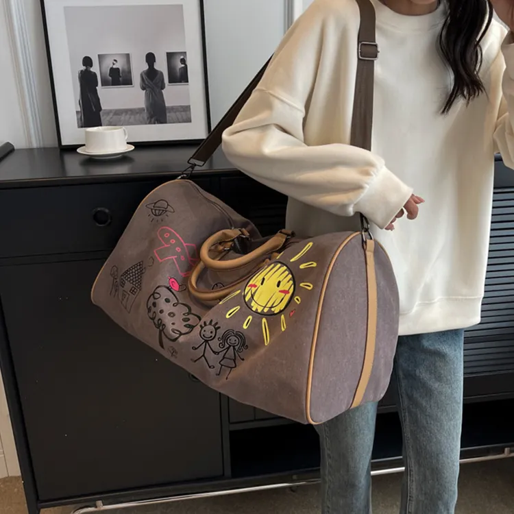 CARTELO Polyester With Canvas Portable Crossbody Bag, Travel Bag Unisex Multicolor-13