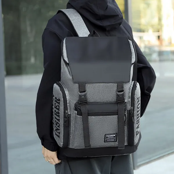 CARTELO Oxford Portable Backpack Laptop Bag Regular Unisex Black-1
