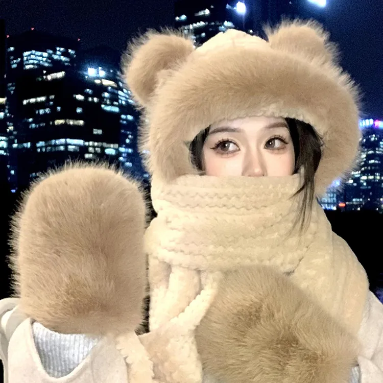 CARTELO Polyester Hoods & Plush Hats Unisex Gift Box Set-4