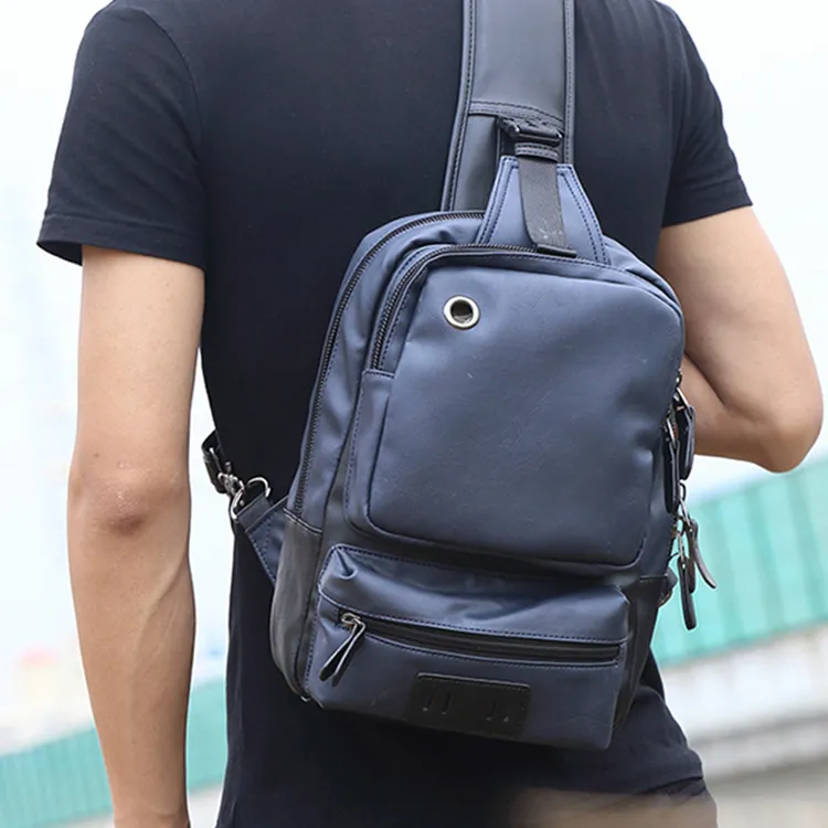 CARTELO Leather With Polyester Sling Bag Regular Unisex Multicolor-5