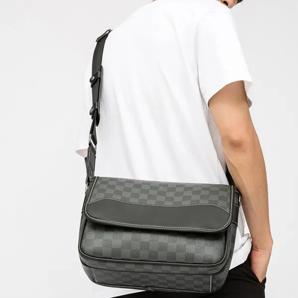 CARTELO PVC With Polyester Shoulder Bag Crossbody Bag Men's Black-3