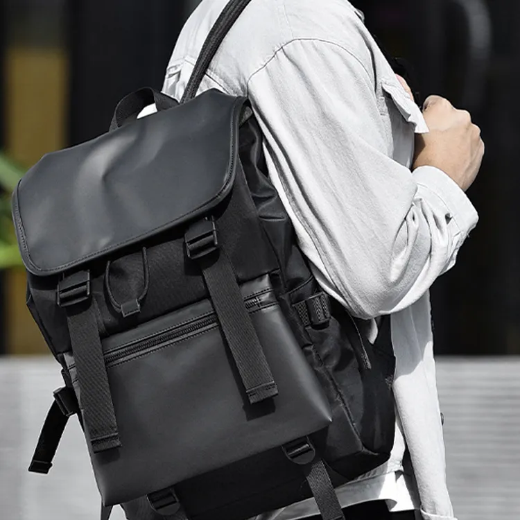CARTELO Oxford Backpack Laptop Bag Backpack Unisex Black-2