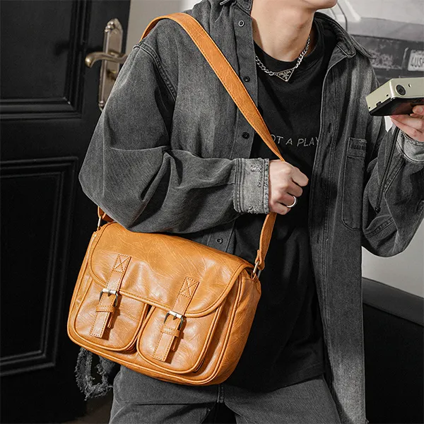 CARTELO PVC Shoulder Bag Crossbody Bag Cycling Crossbody Bag Regular Unisex Black-6