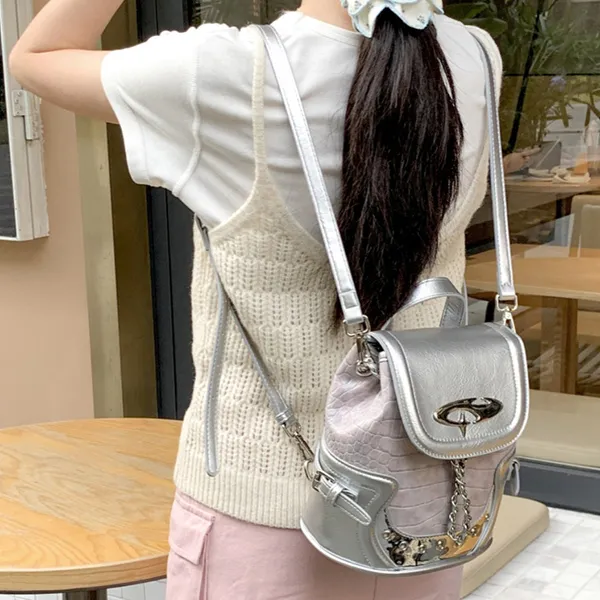 CARTELO PU With Polyester Backpack Regular Women's Dusty Pink-2