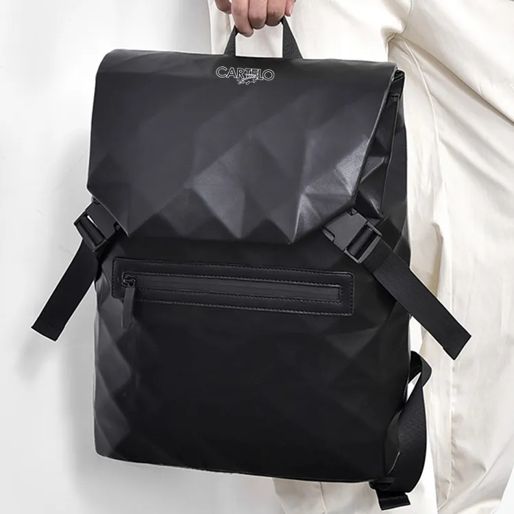 CARTELO Polyester Backpack Travel Bag Laptop Bag Backpack Regular Unisex Black-2