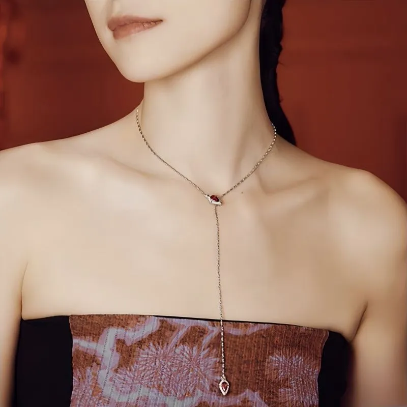 Long Fu White Gold Plated Copper Necklaces Women's-2