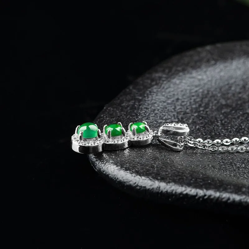 Long Fu Ice Glutinous Jadeite Necklaces Women's-3