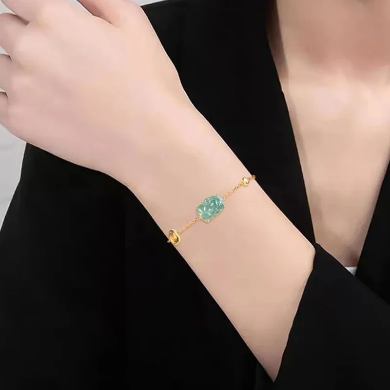 Long Fu Glutinous Jade Necklaces Women's-1