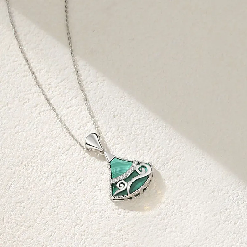 Long Fu Malachite Necklaces Women's-2