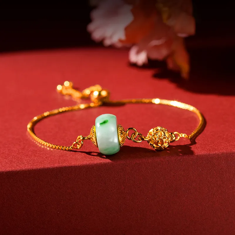 Long Fu Bean Type Jadeite Necklaces Women's-3