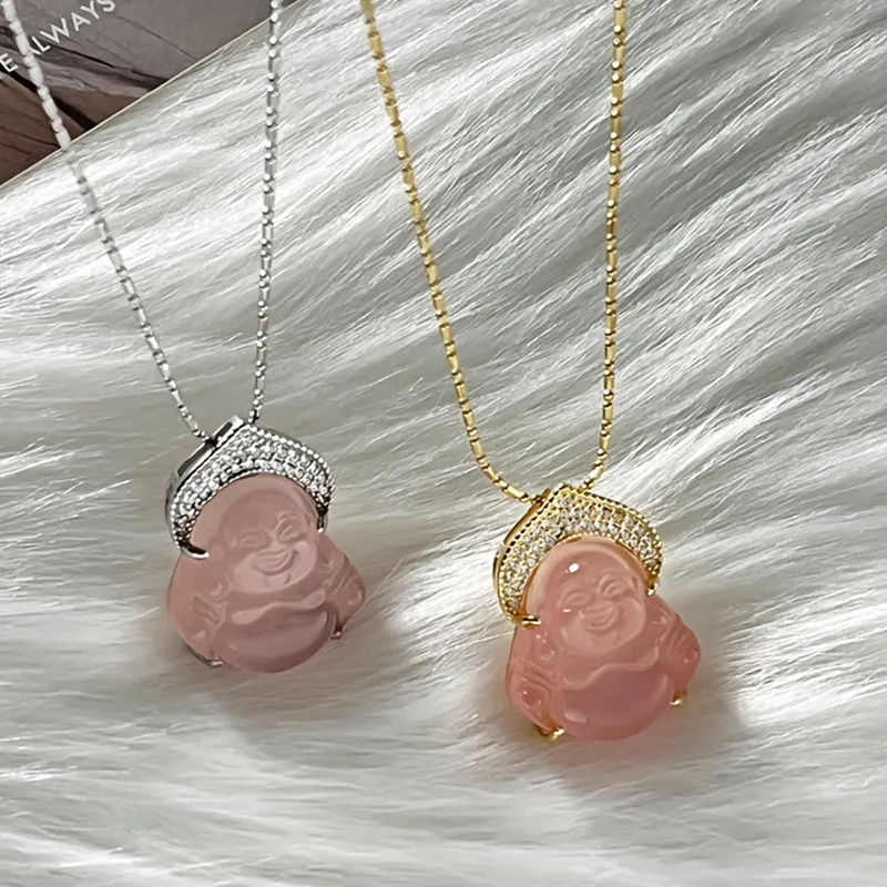 Long Fu Chalcedony Jade Necklaces Women's-5
