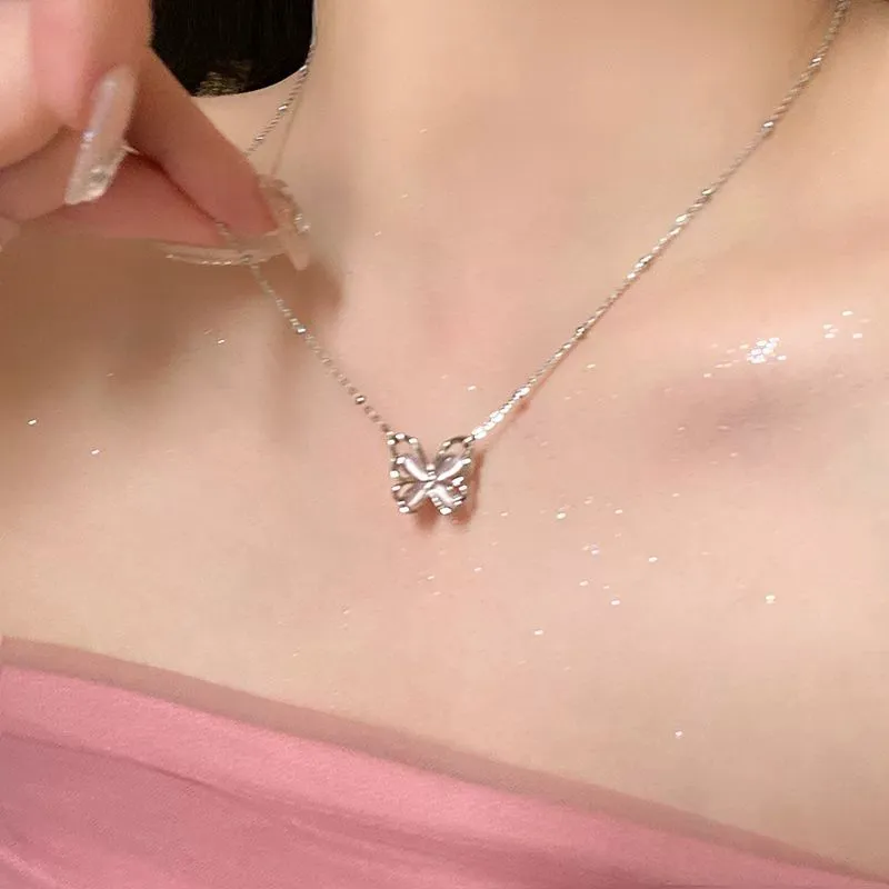 Long Fu Glass Cat Eye Necklaces Women's-3