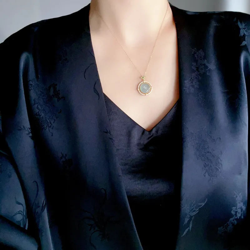 Long Fu Glutinous Jade Jadeite Necklaces Women's-1