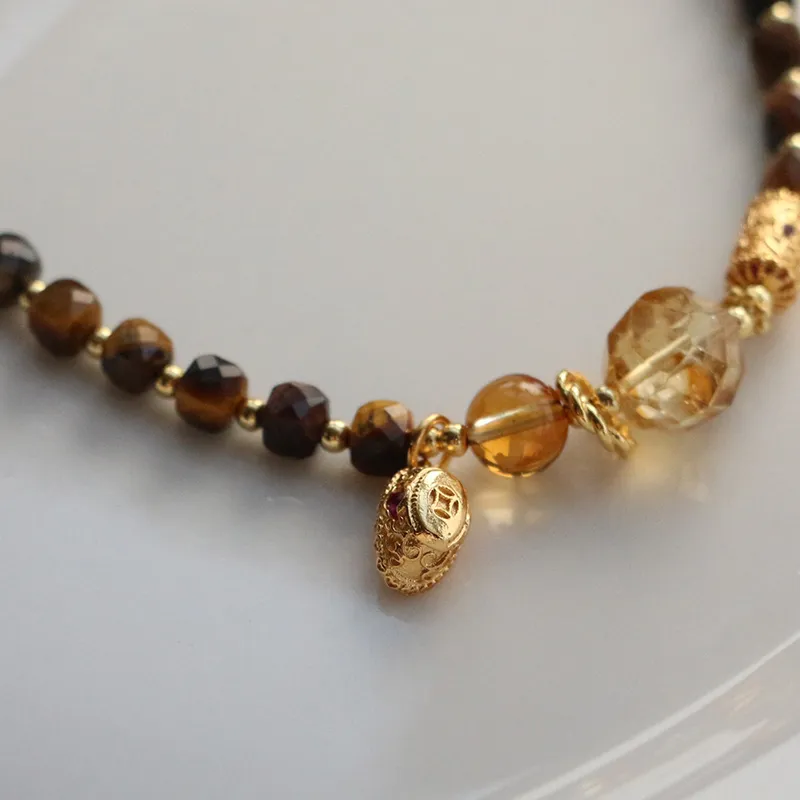 Long Fu Tiger's Eye Stone Bracelets Women's-5