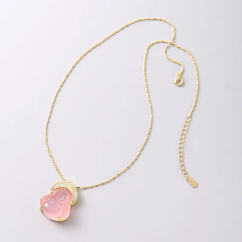 Long Fu Chalcedony Jade Necklaces Women's-6