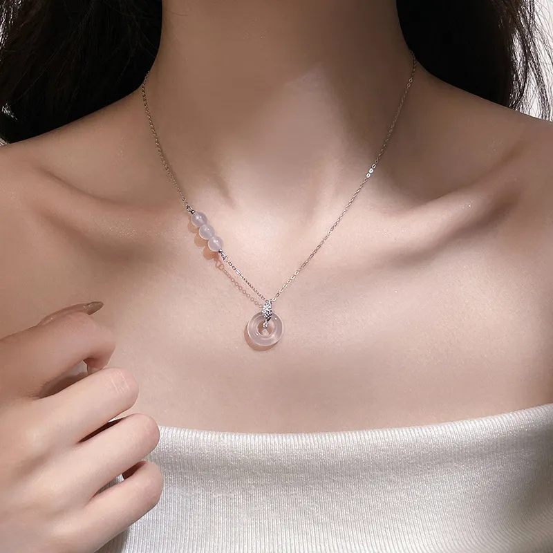 Long Fu Chalcedony Necklaces Women's-3