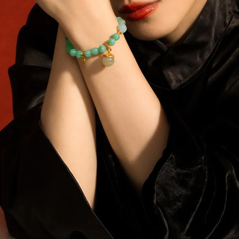 Long Fu Glutinous Jade Bracelets Women's-1