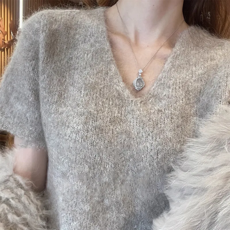 Long Fu Chalcedony Jade Necklaces Women's-1