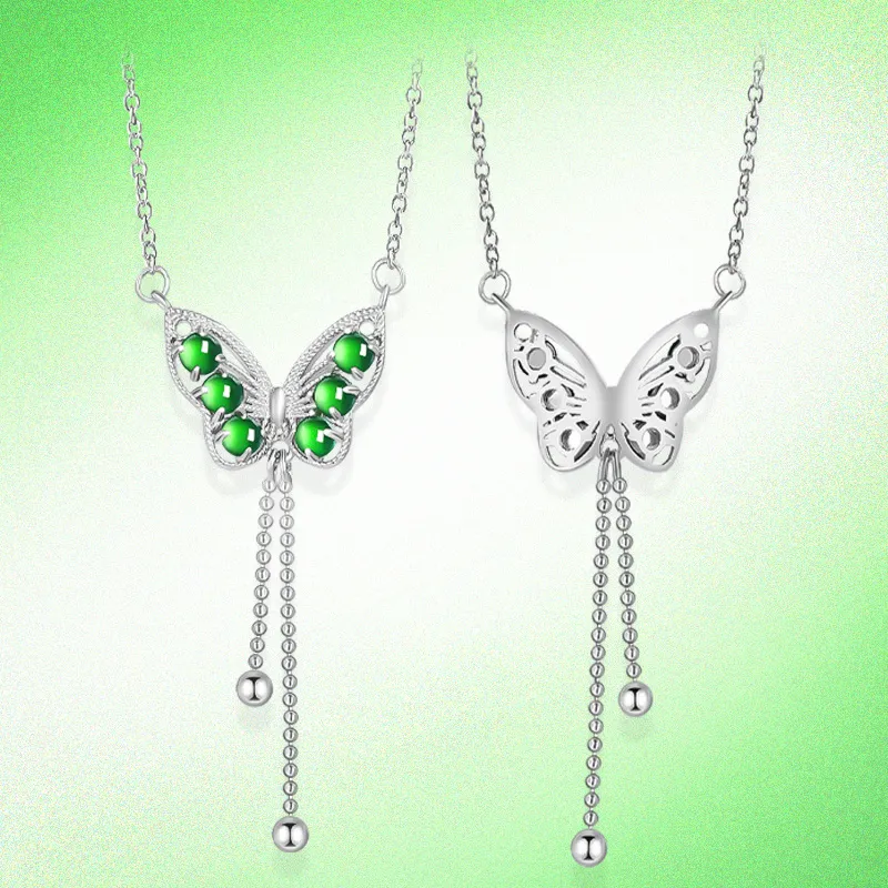 Long Fu Ice Glutinous Jadeite Necklaces Women's-3