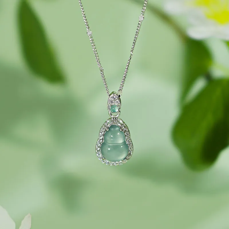 Long Fu Ice Glutinous Jadeite Necklaces Women's-2