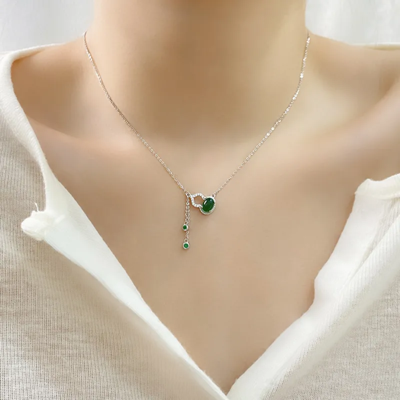 Long Fu Chalcedony Necklaces Women's-5
