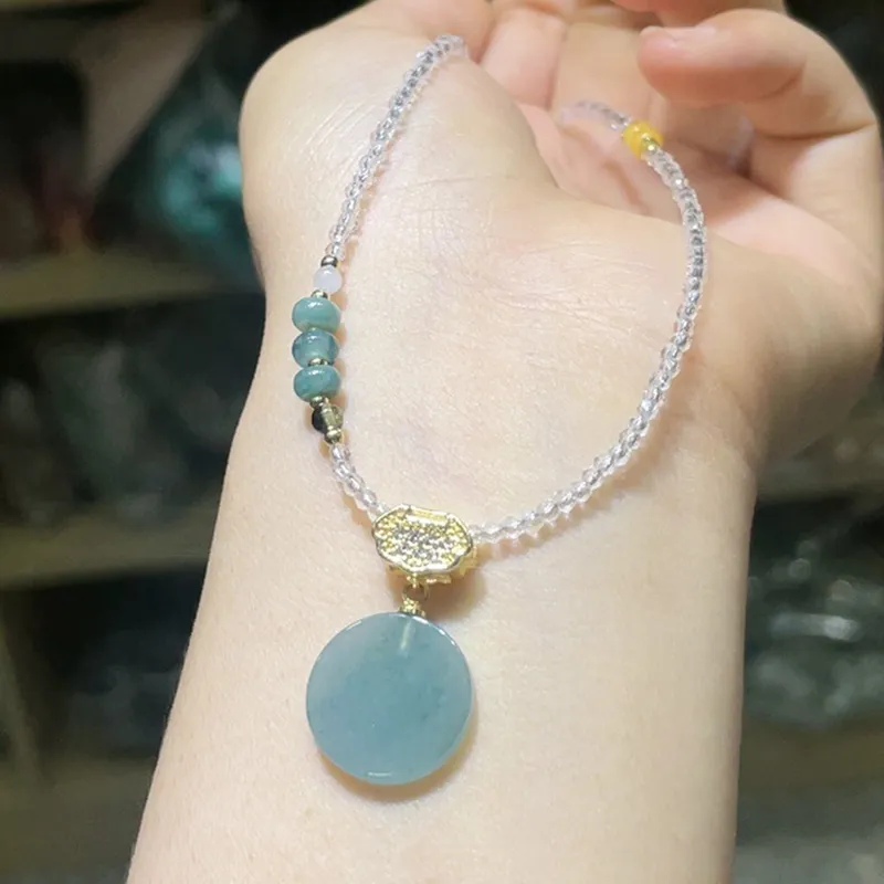 Long Fu Glutinous Jade Trendy Versatile Sweater Chain Necklace Accessory, Perfect For Festive Gift Giving Women's-5