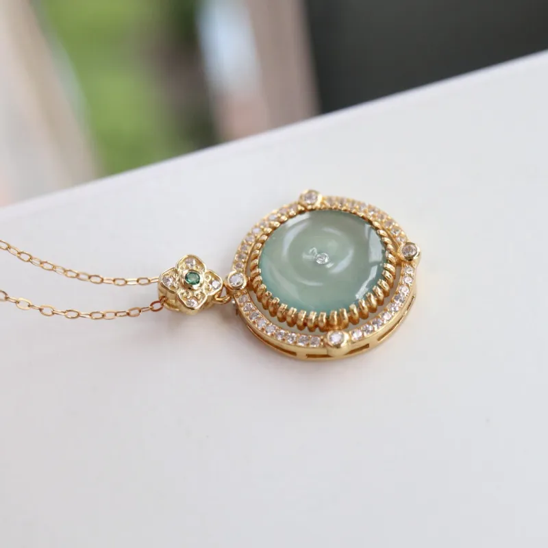 Long Fu Glutinous Jade Jadeite Necklaces Women's-5