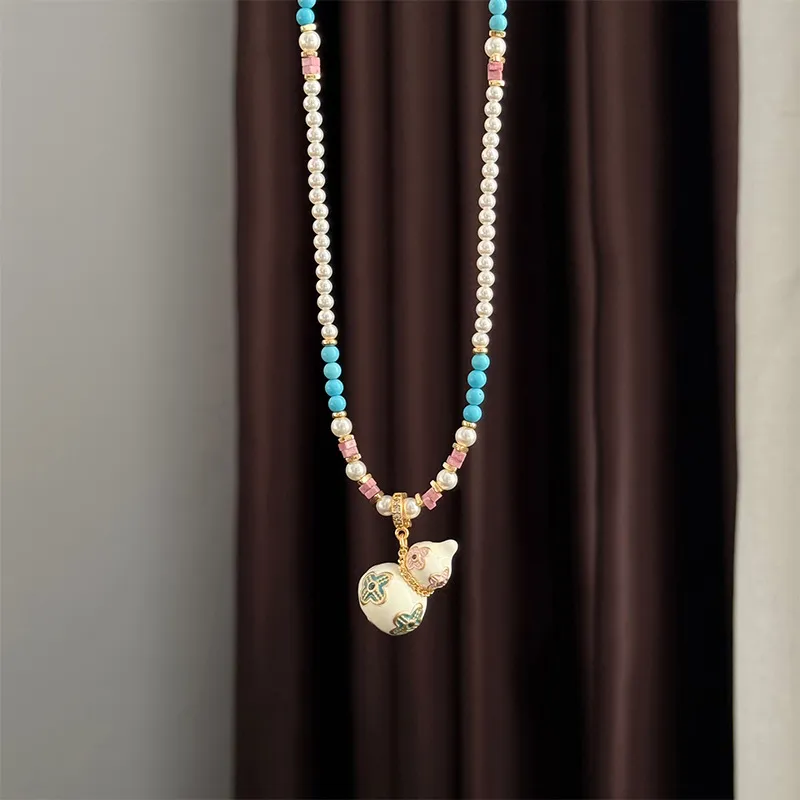 Long Fu Brass Necklaces Women's-5