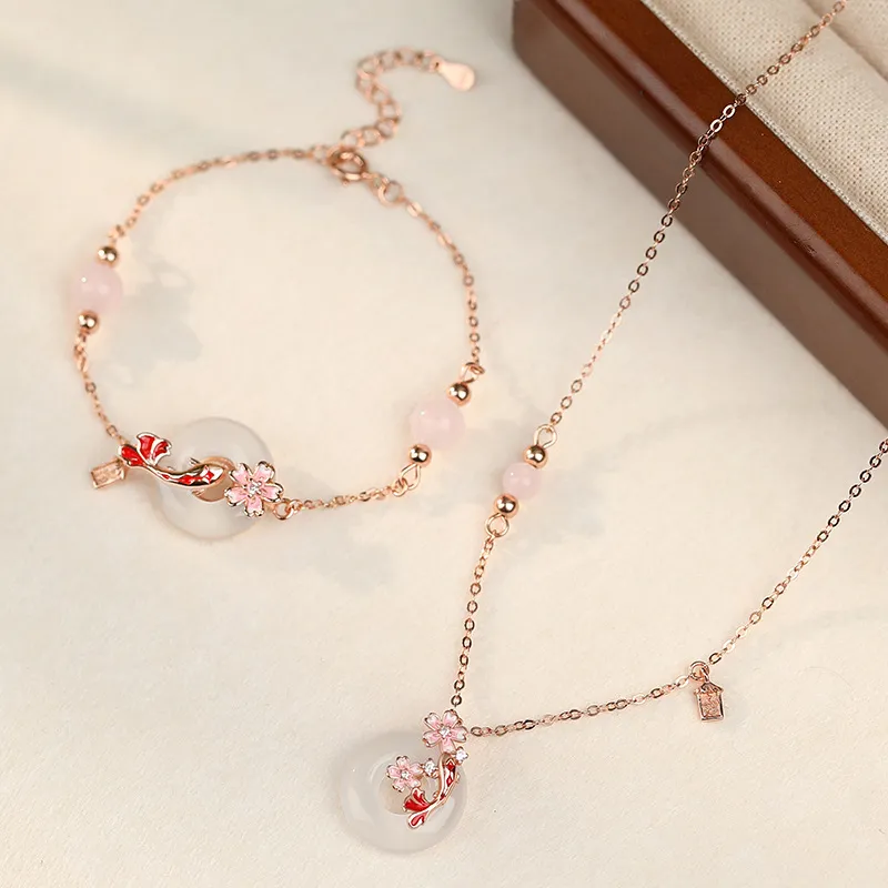 Long Fu Chalcedony Necklaces Women's-4