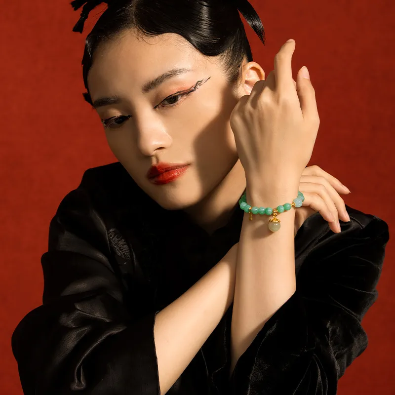 Long Fu Glutinous Jade Bracelets Women's-4