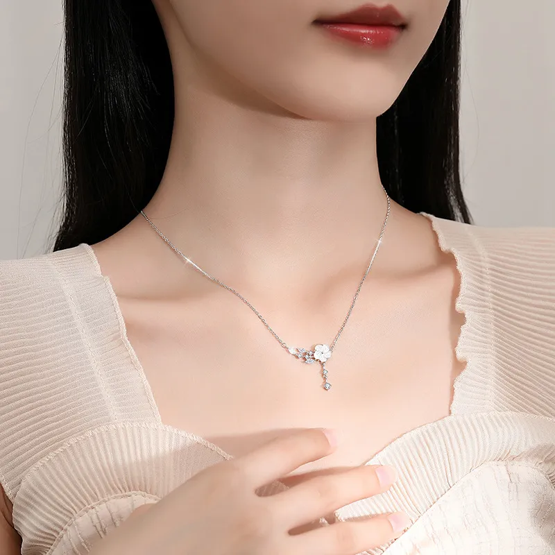 Long Fu S925 Silver Necklaces Women's-5