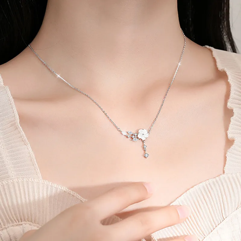 Long Fu S925 Silver Necklaces Women's-2