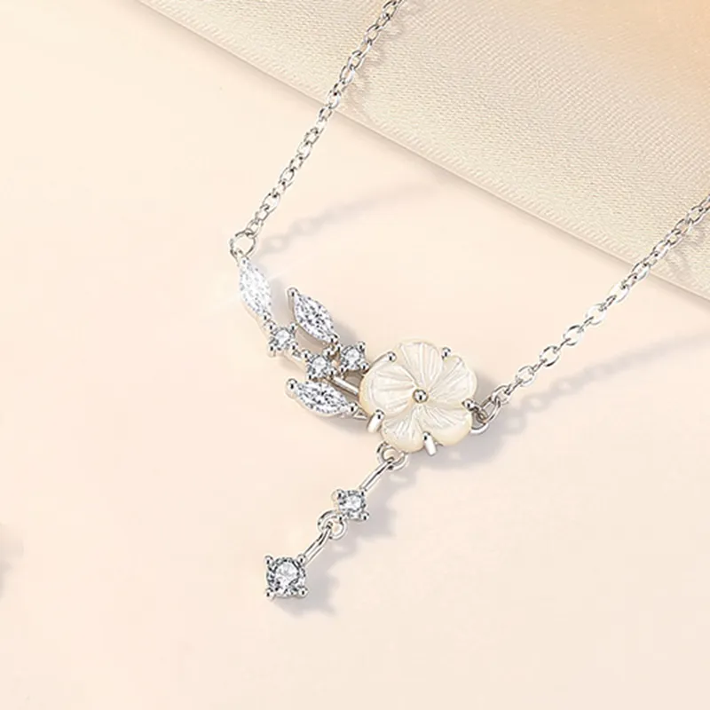 Long Fu S925 Silver Necklaces Women's-4