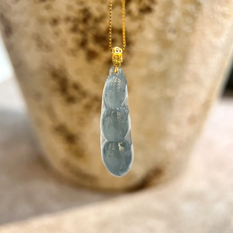 Long Fu Glutinous Jade Necklace Holiday Accessory # Good Luck Women's-2