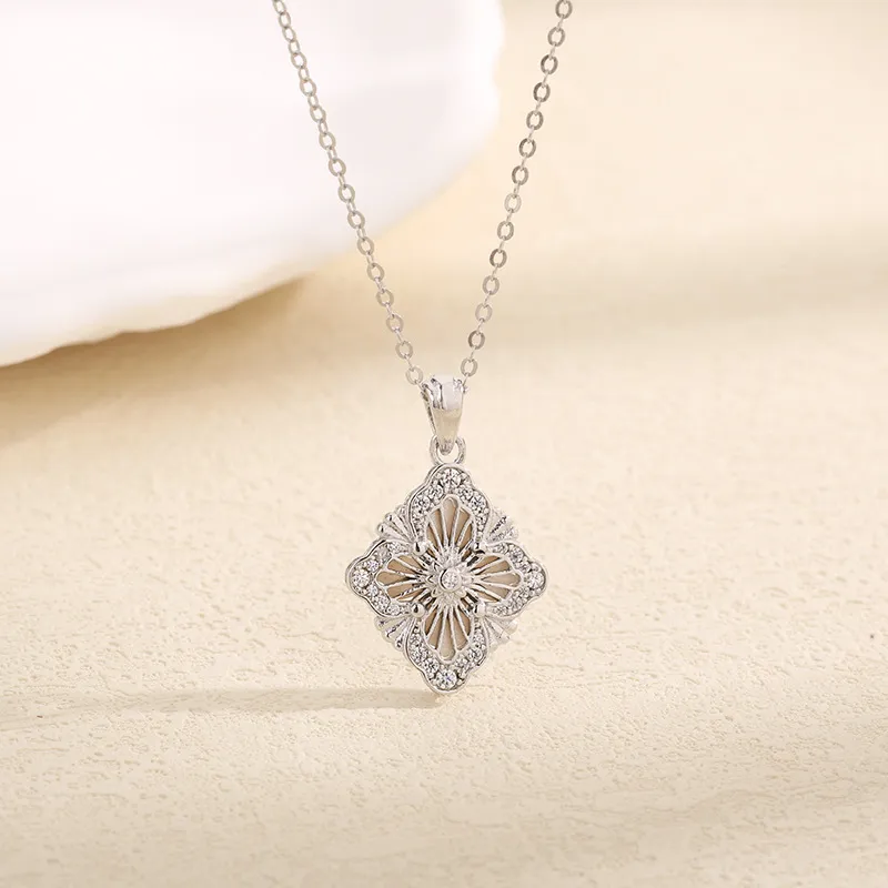 Long Fu S925 Silver Necklaces Women's-3