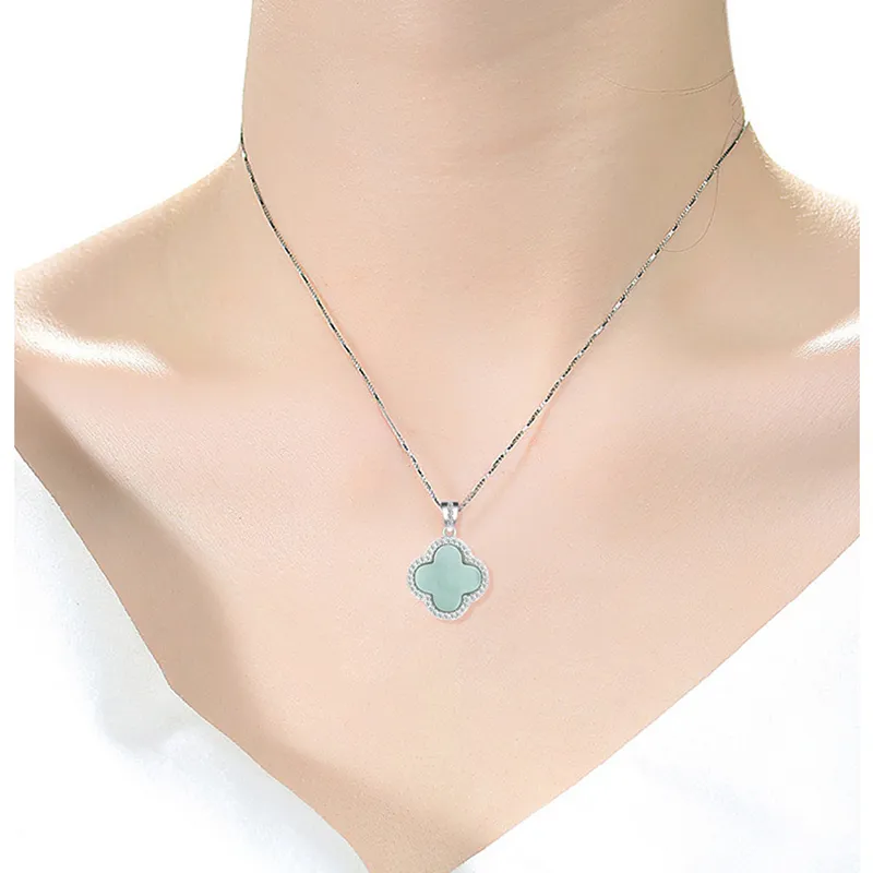 Long Fu Glutinous Jade Jadeite Necklaces Women's-3